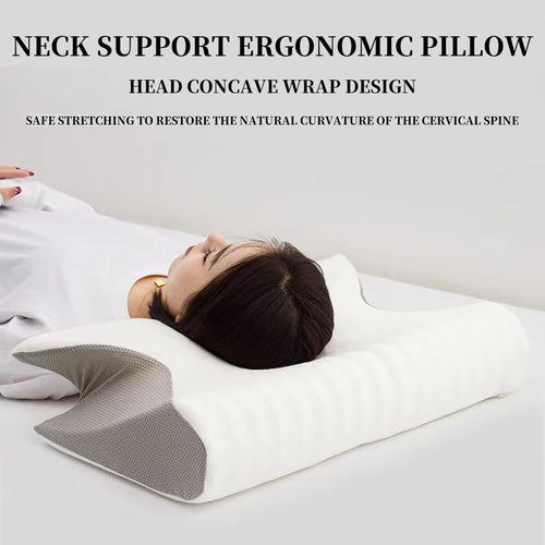 Generico Almohada Ortopedica Cervicales y Cuello - Almohada Antironquido Ergonómica con Espuma de Memoria - Butterfly Pillow para Dormir de Lado - Alivia Dolor de Cuello y Espalda
